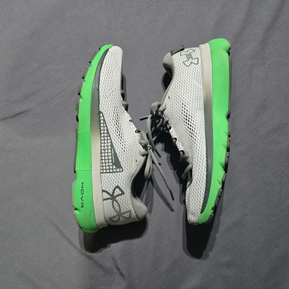 Under Armour HOVR Sonic 6 Men size 10.5 Grey Neon Green Running Shoes 3026545